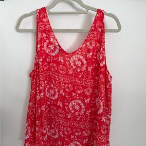Lane Bryant Orange and White and lemon pattern Patterned Tank Top